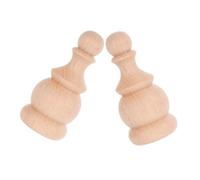 Cabilock 2pcs Unfinished Wood Finial Ends Roman Inspired Carved Staircase Newel Finials DIY Paintable Decorative Tops for Bed Posts Curtain Rods Natural Solid Wood Home Decor