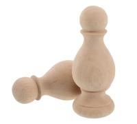 Cabilock 2pcs Unfinished Wood Finials Decorative Post Topper for Bed Posts and Porch Classic Roman Column Style Wooden Caps for Entryways and Project