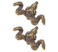 Cabilock 2pcs Unique Vintage Goat Head Door Handle Brass Made from Sturdy Brass Material, Widely Applicable an Animal Drawer Knob Pull for Cabinets, for Adding Antique Style to Your