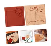 Cabilock 2pcs Unique Wooden Carving for Creative Scrapbooking Decorative Cat Border Frames for Diaries and Journals Style with Note Paper and Cat Notebook for Crafting and Planning