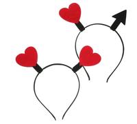 Cabilock 2Pcs Valentine’S Day Cupid Heart and Arrow Headbands Decorative Hair Accessories for Women - Heart Arrow Hairbands for Party, Costume, and Holiday Celebration