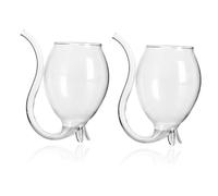 Cabilock 2Pcs Vampire Novelty Wine Glasses Small Decorative Glass Cups for Party Bar Home Use Smooth Surface Transparent Drinking Cup