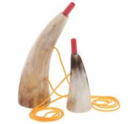 Cabilock 2pcs Viking Drinking Horns Made of Authentic Ox Horn with Lightweight and Easy to Play Design, for Halloween and Outdoor Festivals as Cheering Prop or Pirate Cosplay