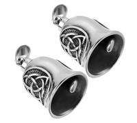 Cabilock 2pcs Vintage Bell Keychain for Motorcycle Accessories Stainless Steel Luck Bells with Unique Design Retro Charms for Fortune for DIY Key Rings and Personal Touch