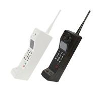 Cabilock 2pcs Vintage Fake Cell Phone Retro Brick Phone Sculpture Compact Iron Ornament for Living Room Home Decor Photography Props Black and White