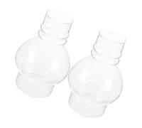 Cabilock 2pcs Vintage Glass Oil Lamp Shades Tall Clear Chimneys for Kerosene Lanterns Hurricane Lamp Globes Compatible with Various Models Decorative Retro Home Accent
