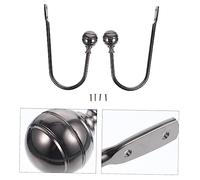 Cabilock 2pcs Wall Mounted Curtain Holdbacks Black Metal Tieback Hooks Drapery Holders for Home Window Treatment Elegant Design Suitable for Various Curtain Styles
