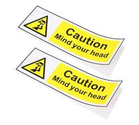 Cabilock 2pcs Watch Your Head Safety Stickers High Visibility Self Adhesive Warning Decals for Low Ceilings Malls and Offices Weather Resistant Caution Signs for Safety