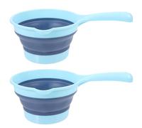 Cabilock 2Pcs Water Ladle Plastic Bath Ladle Foldable Water Scoop Long Handle Dipper Spoons with Hanging Kitchen Accessories Random Color