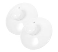 Cabilock 2pcs White Ceramic Tea Cup Lid Replacement Round Shape for Preserving Aroma and Preventing Liquid Leakage, Universal Fit Tea Ware Lid for Home and Kitchen Use