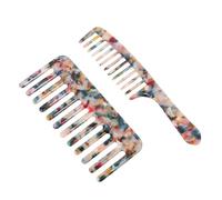 Cabilock 2pcs Wide Teeth Hair Comb Made of Sturdy Acetate Sheet, Suitable for Traveling Use, Sturdy and Smooth Teeth Design for Wet and Dry Hair Styling at Home the Go