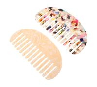 Cabilock 2pcs Wide Tooth Acetate Hair Side Combs for Women Vintage Anti-static Detangler with Gentle Scalp Care Minimalist French Style for Home and Salon Styling