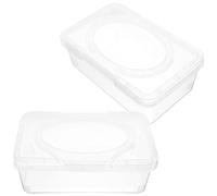 Cabilock 2pcs Wipe Holder for Bathroom Refillable Wipes Container with Lid Weighted Dispenser Case for Easy Access Dustproof Tissue Storage Box for Home and Nursery