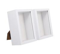 Cabilock 2PCS Wood Box Picture Frames Deep Display Cases for Photos Dried Flowers Insect Specimens Transparent Minimalist Memory Frames for Wall and Tabletop Decor