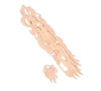 Cabilock 2PCS Wood Carved Dragon Applique Onlays for Furniture Decoration Hand Carved Wooden Decals with Elegant Vintage Style for Cabinets Wardrobes Doors and Home Furnishing Accents