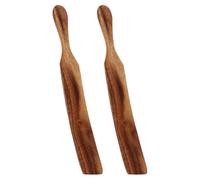 Cabilock 2pcs Wooden Butter Spatula with Long Handle for Safe and Practical Use, Cheese and Jam Spreader, for Bakery and Kitchen Cooking Tasks