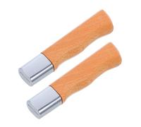 Cabilock 2pcs Wooden Grip Replacement Handles Ergonomic Solid Wood Kitchen Handle for Chopping Repair Artisan Craft with Natural Wood Grain Finish