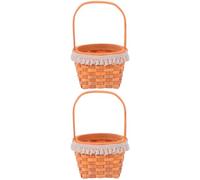 Cabilock 2pcs Woven Basket Mini Portable Fruit Basket for Photographing Multipurpose Photo Prop for Home Decor and Displaying Small Items