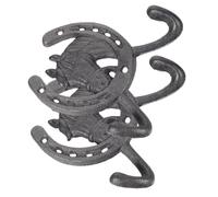 Cabilock 2pcs Wrought Iron Hook Horse Shaped Hanger Wall Hook for Rustic Decor for Heavy Duty Use for Coat Hat Key