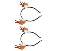Cabilock 2pcs Xmas Antler Headband Rabbit Ears Cloth Hair Ornaments Christmas Party Decorations Women Hairbands Decors