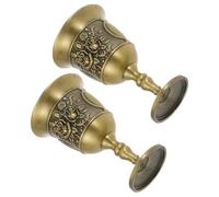 Cabilock 2pcs Zinc Alloy Vintage Goblet Cups Small Embossed Wine Glasses Medieval Style Creative Goblets for Home Bar Party Celebration Elegant Palace Decor
