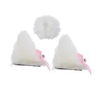 Cabilock 2sets Cat Ears and Tail Plush Motorcycle Helmet Decoration Fun Cycling Helmet Accessories for Unique Styling for Motorbike Riders Easy to Install 3pcs*2