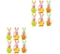 Cabilock 2sets DIY Easter Decoration Hand Painted Bunny Eggs for Creative Play House Green Yellow for Crafting Fun and Family Bonding 6pcs*2