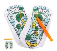 Cabilock 2sets Elastic Acupressure Socks with Reflexology Foot Massage Stick for Relief and Improved Circulation Skin-Friendly Warm Compression Socks for Autumn and Winter Use