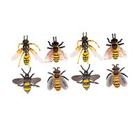 Cabilock 2sets Realistic Bee Figurines Educational for Vivid Insect Models for Garden Decoration Great Photo Prop and Teaching Aid Safe Material for Creative Play 4pcs*2