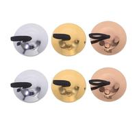 Cabilock 3 Pairs Brass Finger Cymbals for Hand Percussion Musical Instruments for Belly Dance Parties and Group Performance with Gold Silver Rose Gold Colors