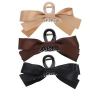 Cabilock 3 Pcs Bow Claw Hair Clips for Women, Large Decorative Hair Jaw Clips with Lightweight Polyester and Plastic Material, Practical and Comfortable Wearing for Weddings and House