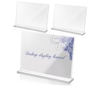 Cabilock 3 Pcs Clear Acrylic Sign Holders Landscape Display Stands for Menus Documents Brochures Transparent Table Holders for Stores Hotels Restaurants