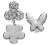 Cabilock 3 Pcs Silver Watch Strap Charms Nails for 38mm Silicone Bands, Decorative Small Flower Butterfly and Clover Rivets, Smartwatch Band Accessories for Women