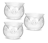 Cabilock 3 Sets Multi Functional Glass Salad Bowl with Ice Chamber for Snacks Cocktails and Dry Ice Presentation Transparent Novelty Bowl for Parties and Restaurants Small
