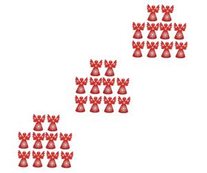 Cabilock 30 pcs Red Wooden Angel Pendants Christmas Tree Ornaments Smooth Surface Decorative Hanging Ornaments for Party and Indoor Holiday Decor