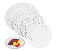 Cabilock 300 Pcs Round Paper Doilies Lace Doily Paper for Tableware Decoration Oil Absorbent Pads for Cakes Desserts Buffets Lightweight Versatile for Home Commercial Use