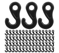 Cabilock 300pcs Black Plastic S Hooks for Camping Lights and Canopy, Rv Tent Awning Hanging Hooks for Outdoor Tent Accessories and Bungee Rope