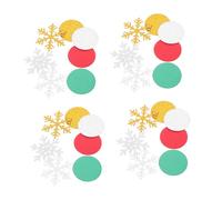 Cabilock 300pcs Christmas Snowflake Confetti Set Glittery Red Green Gold Silver Paper Sprinkles for Holiday Party Table Decoration Winter Celebration Supplies with Shimmering Sparkle