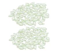 Cabilock 300pcs Transparent Acrylic Leaf Beads for Jewelry Making Lightweight Green Plant Charms for DIY Earrings Necklaces Bracelets Craft Pendants for Christmas Halloween Anklet