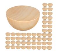 Cabilock 300pcs Unfinished Half Round Wood Beads Wooden Spheres for DIY Crafting Holiday Decorations Macrame Home Decor Easy to Engrave and Versatile Art Supplies for Adults