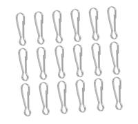 Cabilock 30pcs 50mm Stainless Steel Spring Lanyard Hooks for Name Badge Keychain Key Ring Zipper Pull DIY Craft Metal Snap Clips for Id Card Holder
