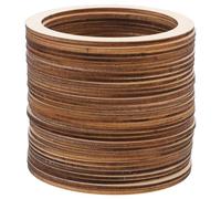 Cabilock 30Pcs 7.5Cm Unfinished Wooden Circles DIY Flat Wood Hoops Ornaments for Crafting Macrame Hanging Rings and Artistic Woodcut Shapes