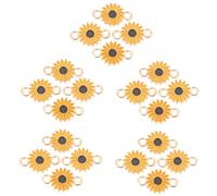 Cabilock 30Pcs Alloy Daisy Design Charm Pendants for DIY Jewelry Making Key Ring Hanging Charms Portable and Yellow Sunflower Accessories for Craft Projects