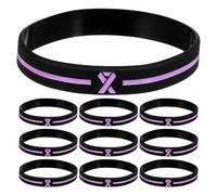 Cabilock 30Pcs Black Silicone Wristbands for Breast Cancer Awareness, Motivational Cancer-Themed Bracelets for Women and Men, Fundraiser Wristbands for Support and Prevention Campaigns