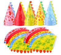 Cabilock 30pcs Dinosaur Birthday Party Cone Hats for Fun Birthday Celebration Props Elastic Cord for Easy Wear for Various Festivals Anniversaries