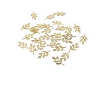 Cabilock 30pcs DIY Alloy Leaf Brooch Accessories with Rhinestone Decoration Handmade Metal Foliage Embellishments for Jewelry Making Fashionable Craft Materials for Adults
