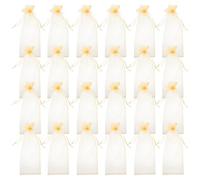 Cabilock 30Pcs Gold Organza Wine Bags Mesh Drawstring Wine Bottle Bags 14X37Cm Party Favor Wrapping Pouches for Christmas and Wedding