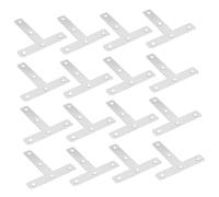 Cabilock 30pcs Heavy Duty Stainless Steel Corner Brace Plates Thickened T-Shaped Angle Bracket Supports for Furniture Rustproof Metal Mounting Hardware for Shelf Cabinet Table Chair