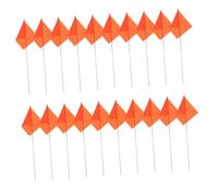 Cabilock 30pcs Orange Lawn Marking Flags for Construction and Garden Sprinkler Use, Rectangular Pvc and Steel Marker Flags with Easy Ground Insertion for Surveying and Marking Projects