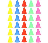 Cabilock 30Pcs Roller Skating Training Cones Set, Colorful Plastic Agility Markers Wind-Proof Design for Outdoor Skating Practice and Sports Training
